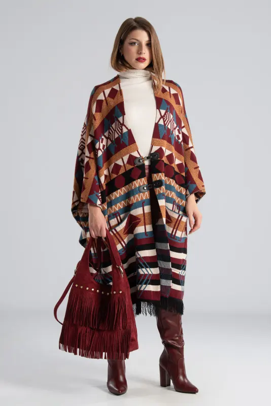 Poncho Asymmetrical Ethnic Boho 