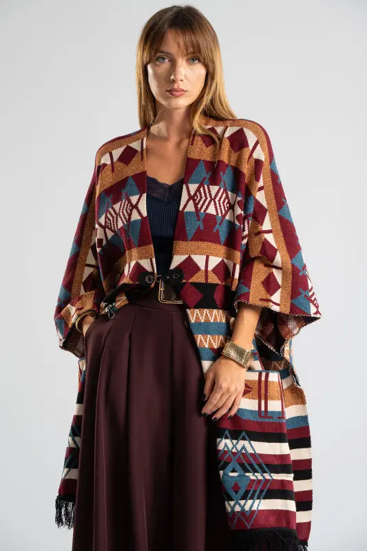 Poncho Asymmetrical Ethnic Boho 