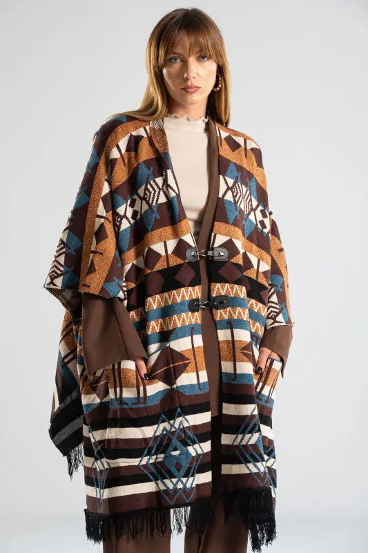 Poncho Asymmetrical Ethnic Boho 