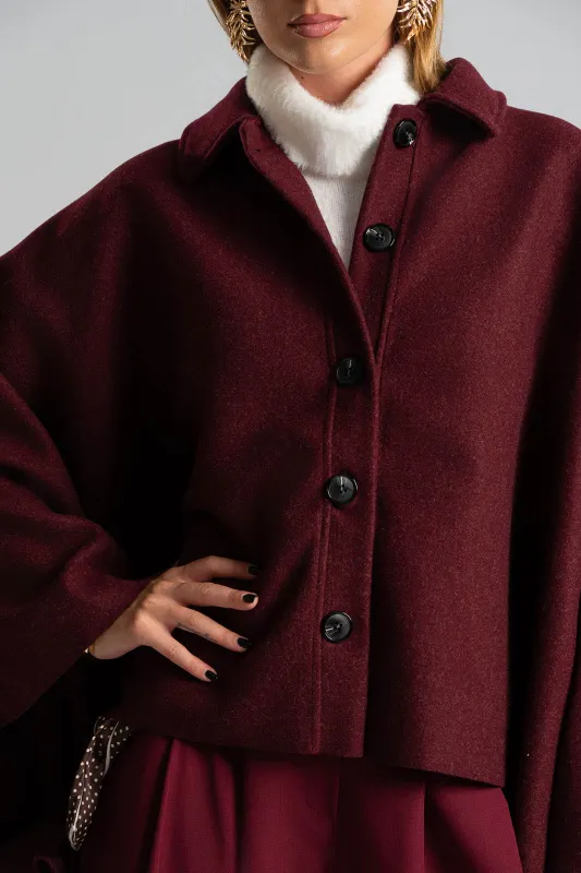 Poncho Asymmetrical Buttons