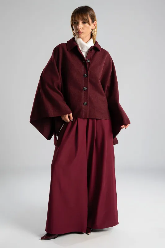 Poncho Asymmetrical Buttons