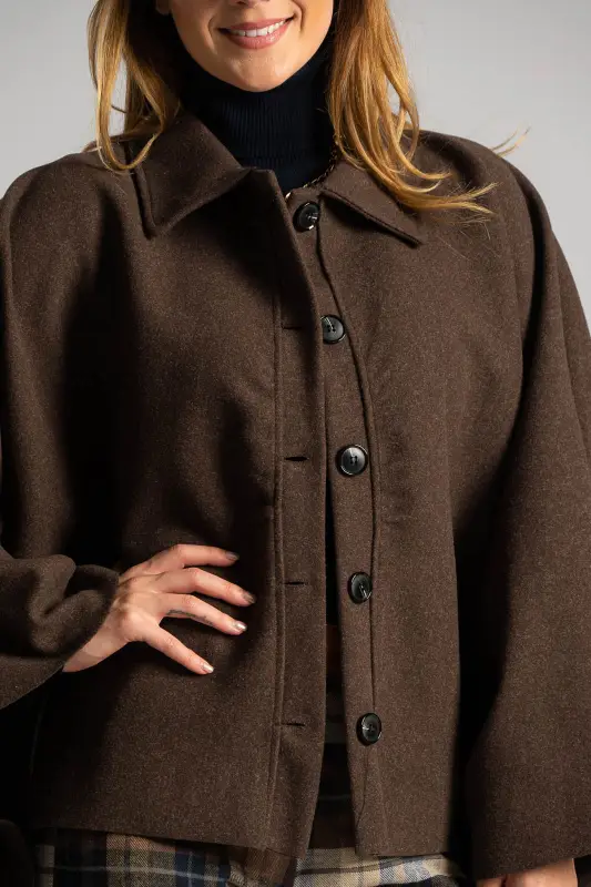 Poncho Asymmetrical Buttons