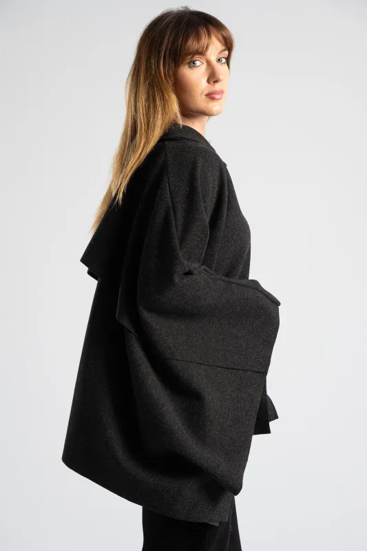 Πόντσο Ασύμμετρο Κουμπιά