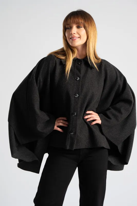 Πόντσο Ασύμμετρο Κουμπιά