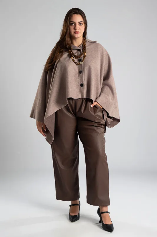 Poncho Asymmetrical Buttons