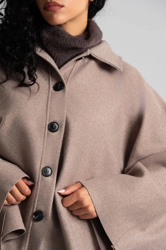 Poncho Asymmetrical Buttons