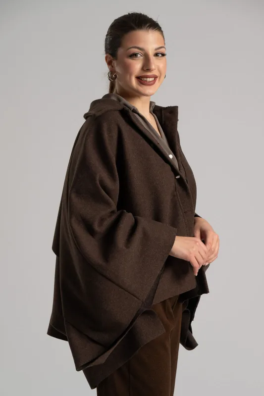 Poncho Asymmetrical Buttons