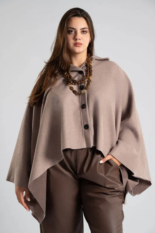 Poncho Asymmetrical Buttons