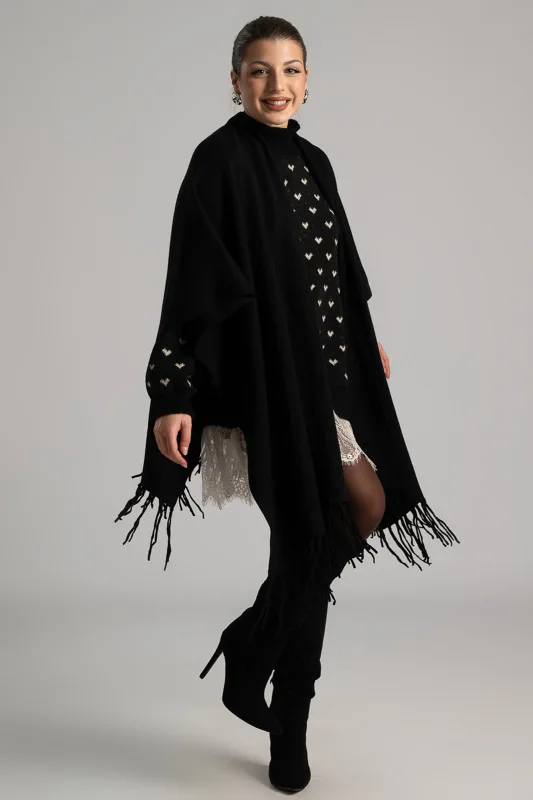Poncho Asymmetrical Fringes
