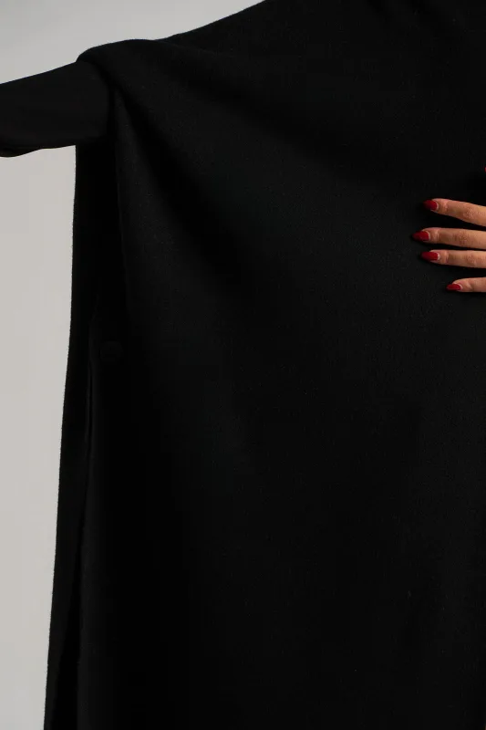 Poncho Asymmetrical Fringes Solid Color