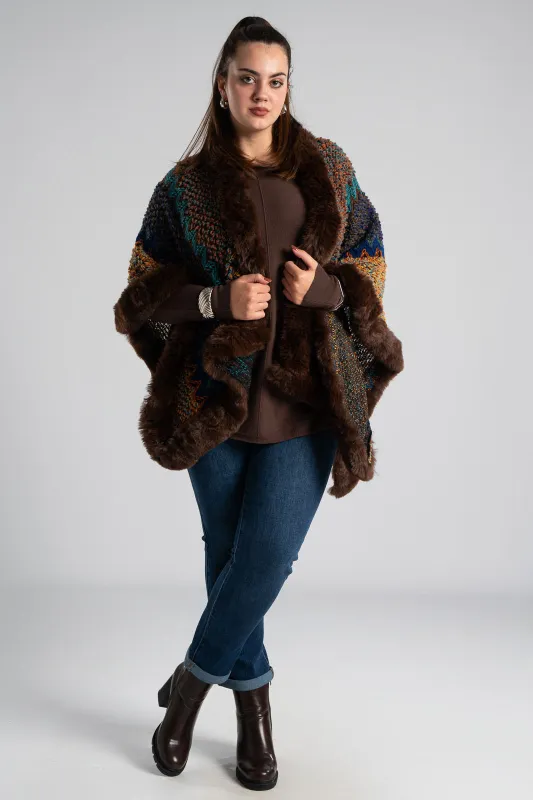 Poncho Knitted Wool Details