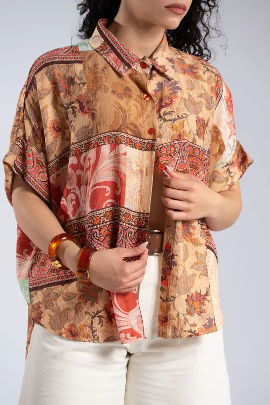 Πουκαμίσα Εμπριμέ Oversized