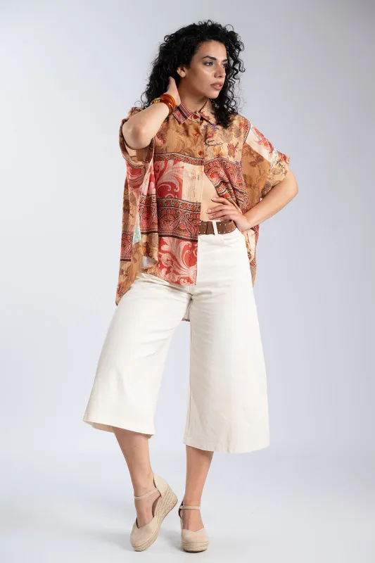 Πουκαμίσα Εμπριμέ Oversized