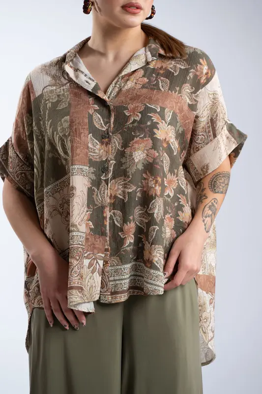 Πουκαμίσα Εμπριμέ Oversized