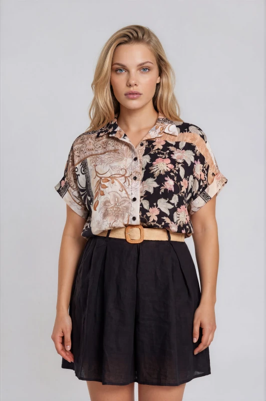 Πουκαμίσα Εμπριμέ Oversized