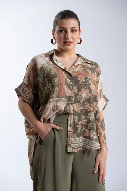 Πουκαμίσα Εμπριμέ Oversized