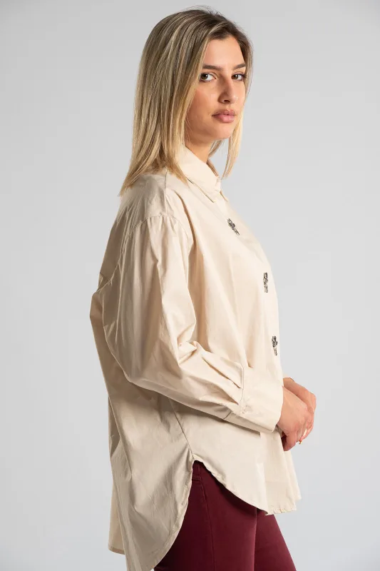 Cotton Shirt Rhinstones