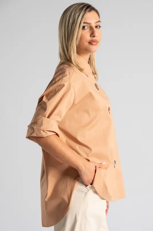 Cotton Shirt Rhinstones