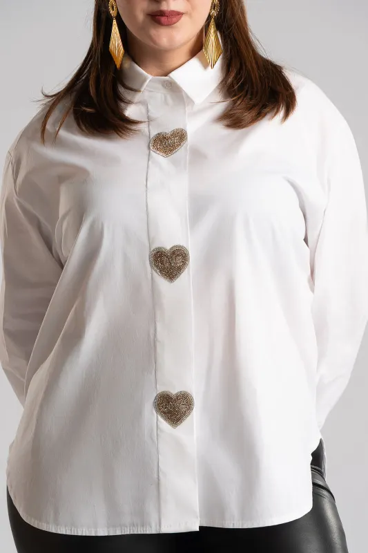 Πουκαμίσα Βαμβακερή Στρας Heart