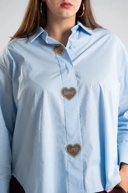Πουκαμίσα Βαμβακερή Στρας Heart