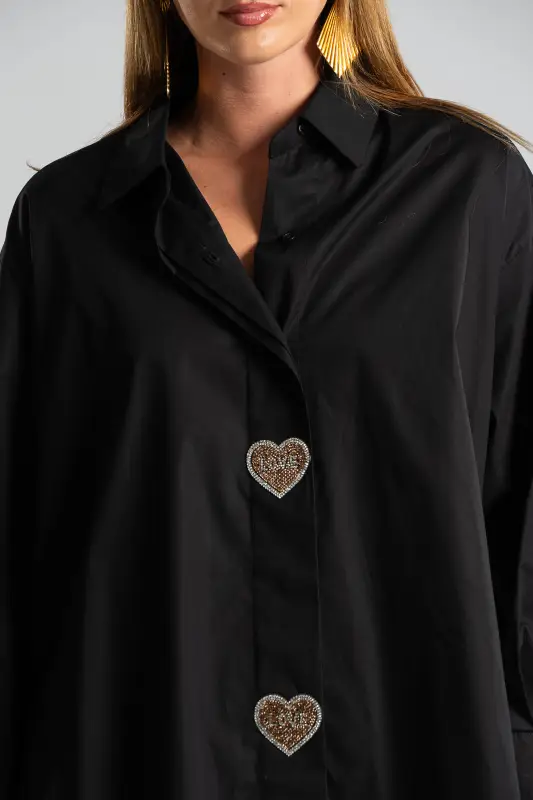 Shirt Cotton with Strass Heart