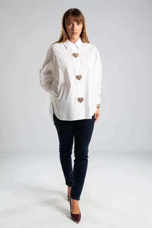 Shirt Cotton with Strass Heart