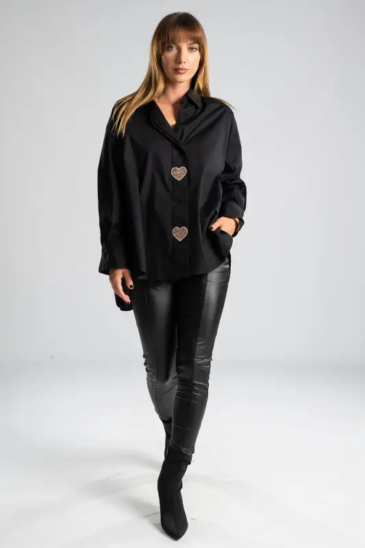 Shirt Cotton with Strass Heart