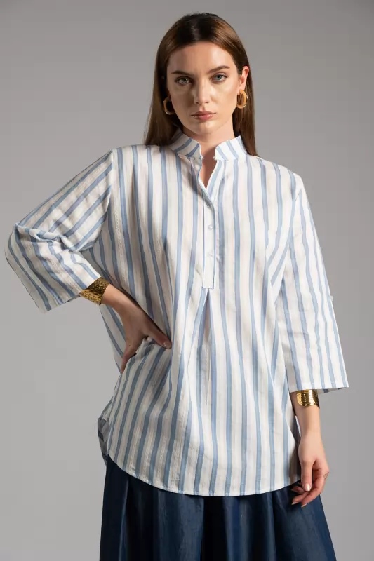 Shirt Cotton Tunic Mao