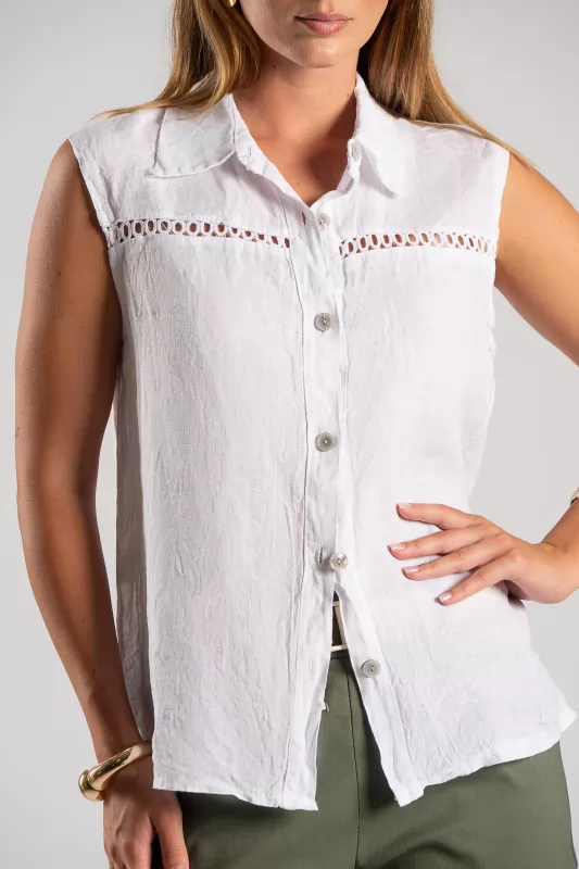 Sleeveless Shirt Linen