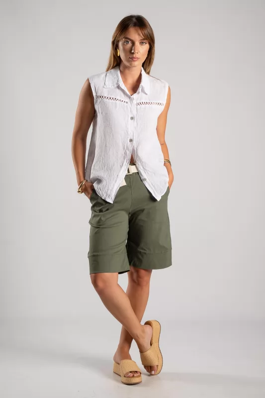 Sleeveless Shirt Linen