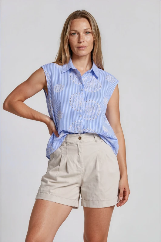 Shirt Sleeveless Striped Kipour 