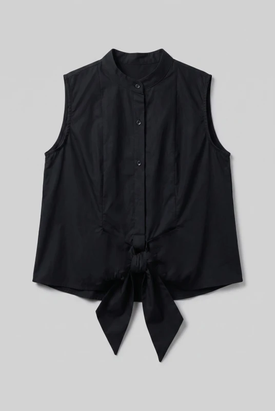 Shirts Sleeveless Cotton Tie 