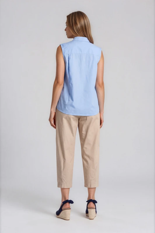 Shirts Sleeveless Cotton Tie 