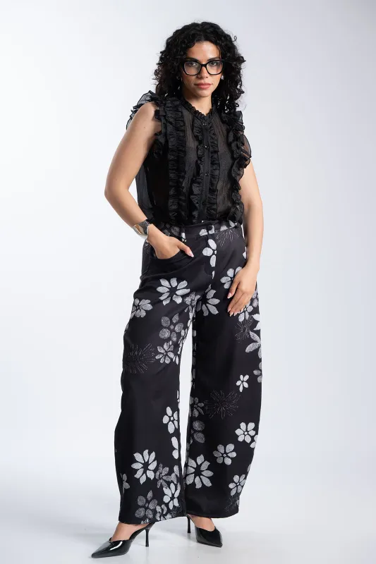 Sleeveless Shirt Ruffles