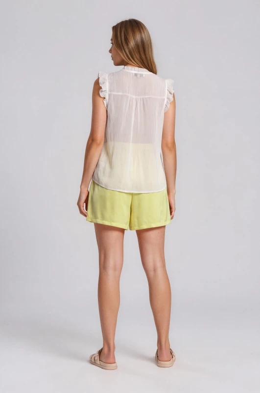Sleeveless Shirt Ruffles