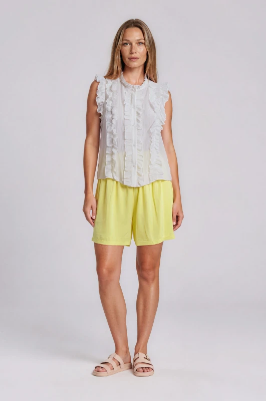Sleeveless Shirt Ruffles