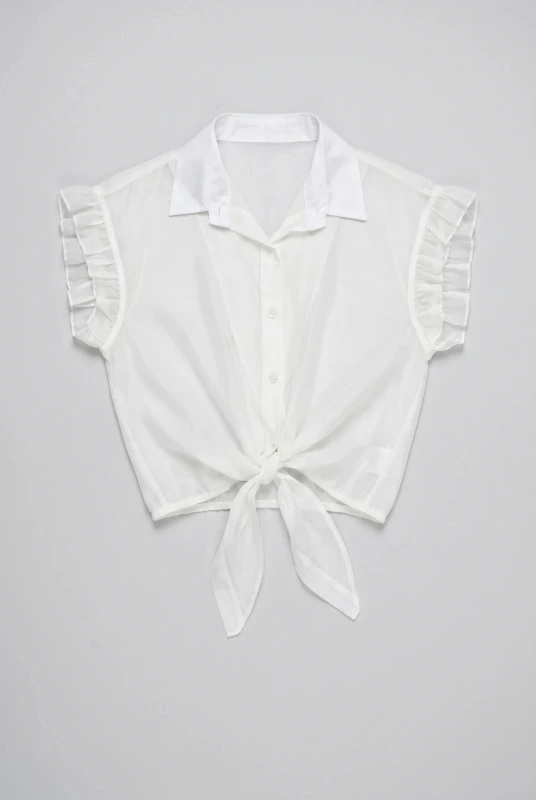 C-Throu Sleeveless Ruffle Blouse 