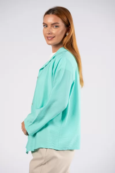Crep Shirt Turquoise