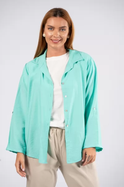 Crep Shirt Turquoise