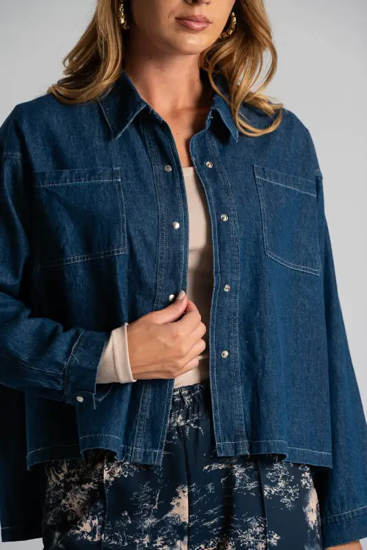 Jean Shirt Crop