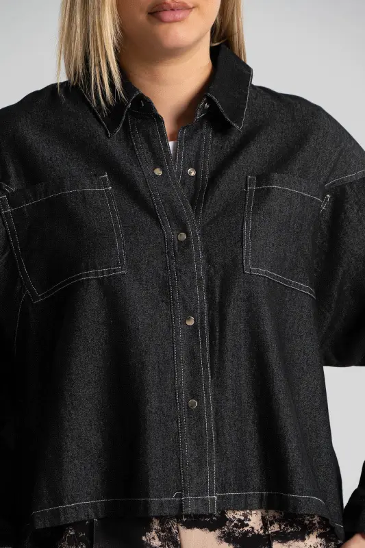 Jean Shirt Crop