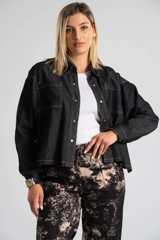 Jean Shirt Crop