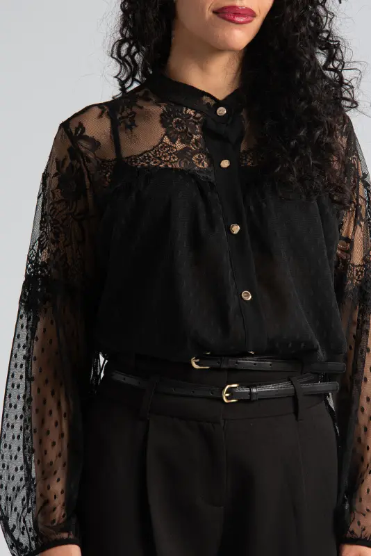 Πουκάμισο Δαντέλα Πουά