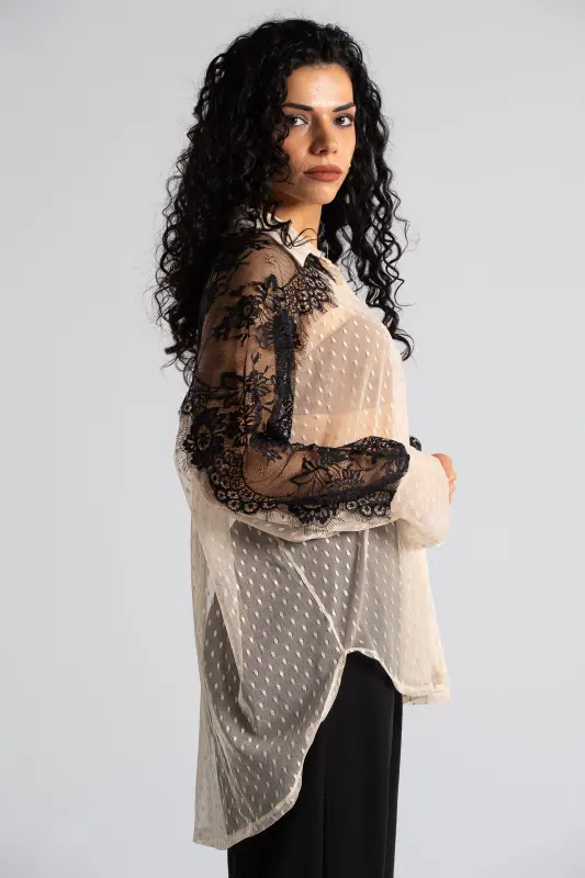 Πουκάμισο Διακοσμητική Δαντέλα Πουά