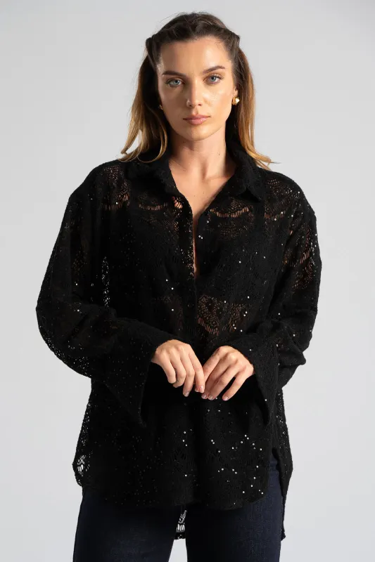 Πουκάμισο Διάτρητο Παγιέτα