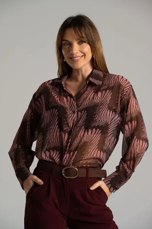 Shirt Embroidered Violaceae 