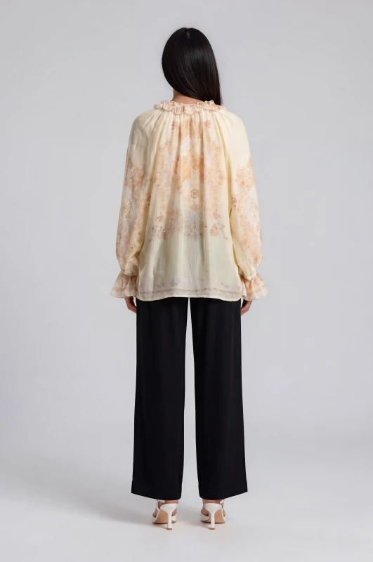Embroidered Shirt Ruffles Details