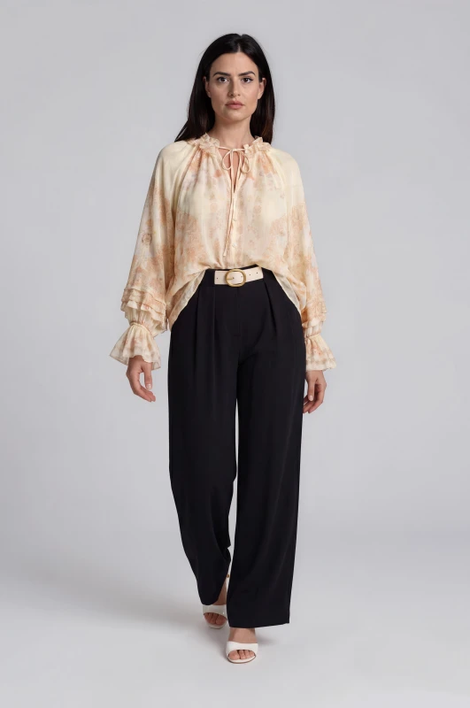 Embroidered Shirt Ruffles Details