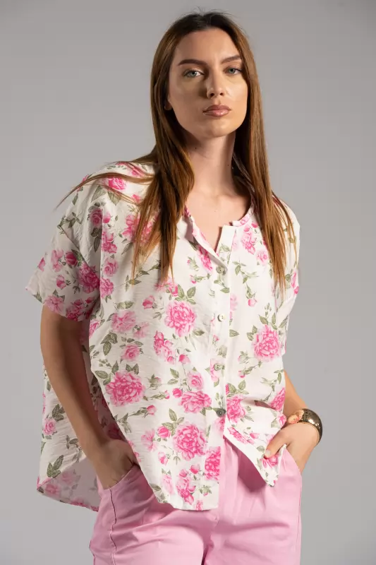 Πουκάμισο Floral Κοντό Μανίκι