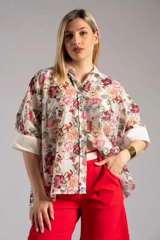Shirt Floral Lapel